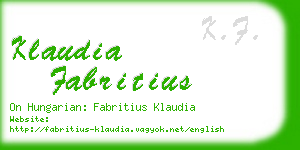 klaudia fabritius business card